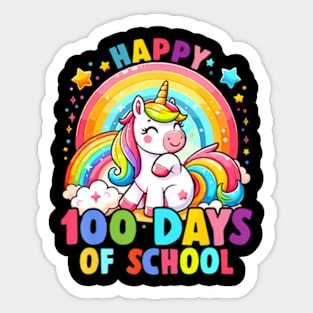 Happy 100Th Day Of School Unicorn 100 Days Of School Teacher Sticker